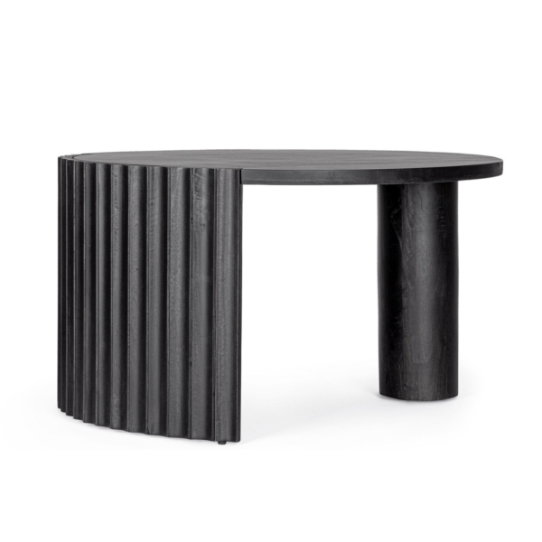 Masa de cafea neagra rotunda din lemn de mango Orissa