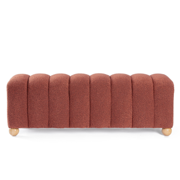 Bancheta caramizie din MDF si tesatura boucle Zora