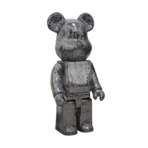 Decoratiune din polirasina si oglinda argintie Bear Big