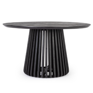Masa dining rotunda neagra din lemn de mango Ø130 Odion