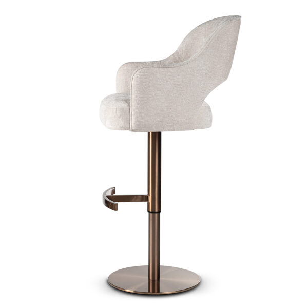Scaun de bar rotativ din tesatura crem/auriu maro Mercy Supreme - imagine 3