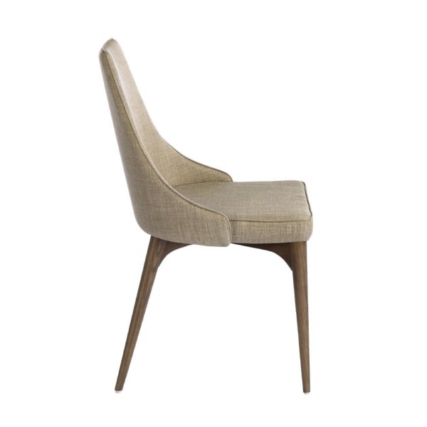 Scaun dining bej din tesatura si lemn Touch - imagine 4