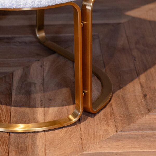 Scaun dining alb/auriu din tesatura boucle Hadley - imagine 7