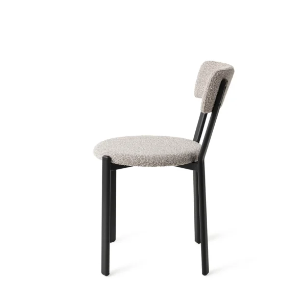 Scaun dining gri din tesatura boucle Obu - imagine 4