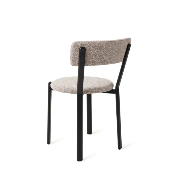 Scaun dining gri din tesatura boucle Obu - imagine 6