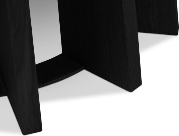 Masa dining rotunda neagra din lemn si MDF Ø145 Irene - imagine 4