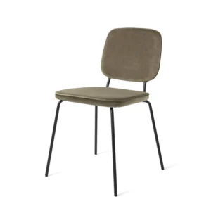 Set 2 scaune dining verde olive din catifea Vender Velvet