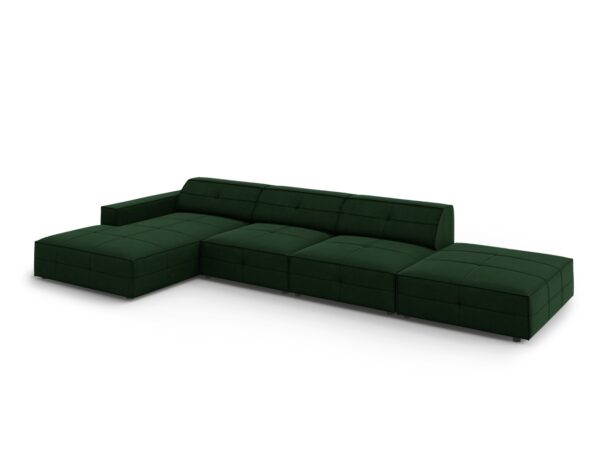 Coltar verde padure 5 locuri din catifea Oscar - imagine 4