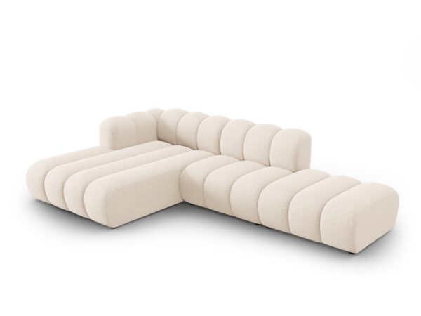 Coltar modular 3 piese bej din tesatura chenille Lupine - imagine 4