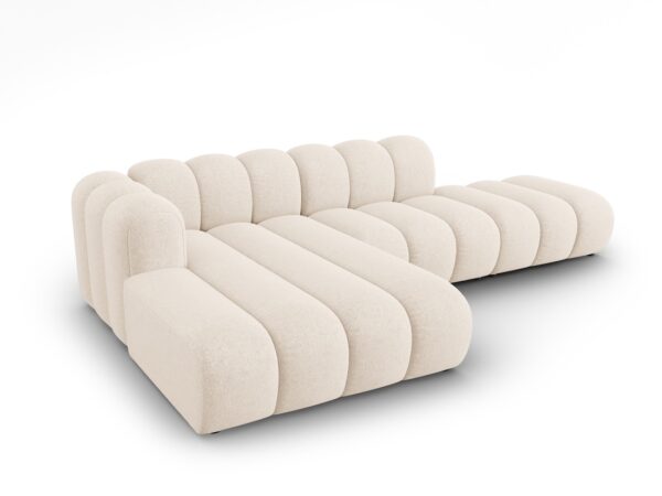 Coltar modular 3 piese bej din tesatura chenille Lupine - imagine 3