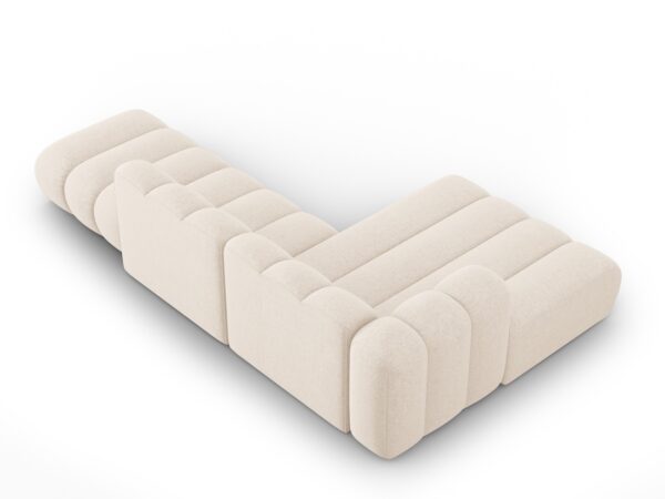 Coltar modular 3 piese bej din tesatura chenille Lupine - imagine 5