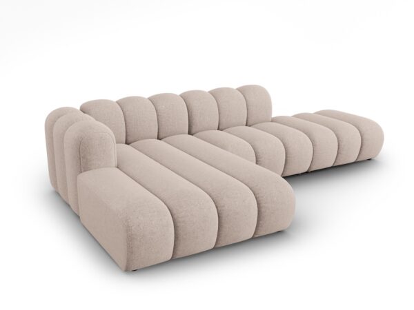 Coltar modular 3 piese bej inchis din tesatura chenille Lupine - imagine 4