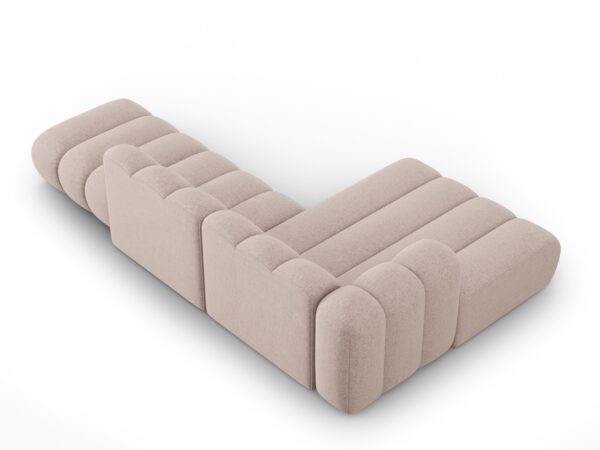 Coltar modular 3 piese bej inchis din tesatura chenille Lupine - imagine 5