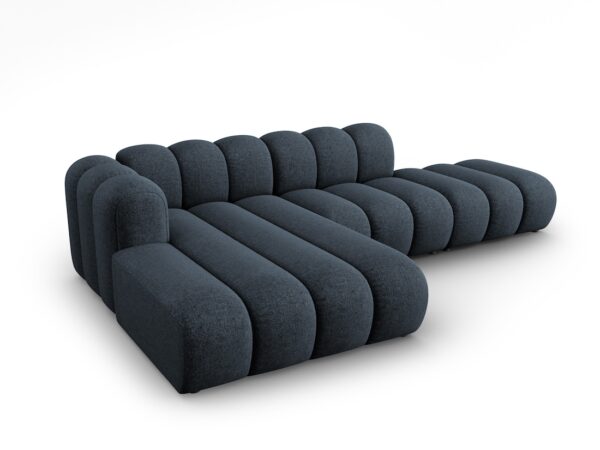 Coltar modular 3 piese albastru cerneala din tesatura chenille Lupine - imagine 4
