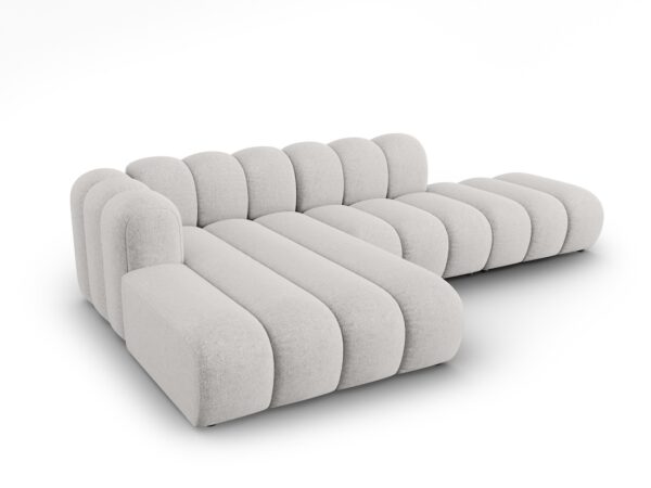 Coltar modular 3 piese gri deschis din tesatura chenille Lupine - imagine 4