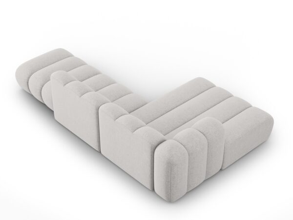 Coltar modular 3 piese gri deschis din tesatura chenille Lupine - imagine 5