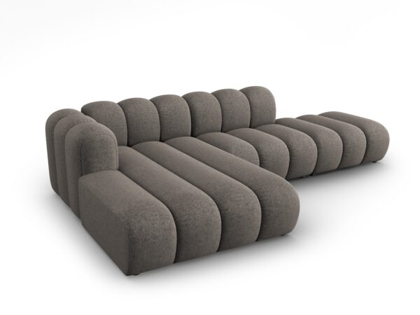 Coltar modular 3 piese grej din tesatura chenille Lupine - imagine 4