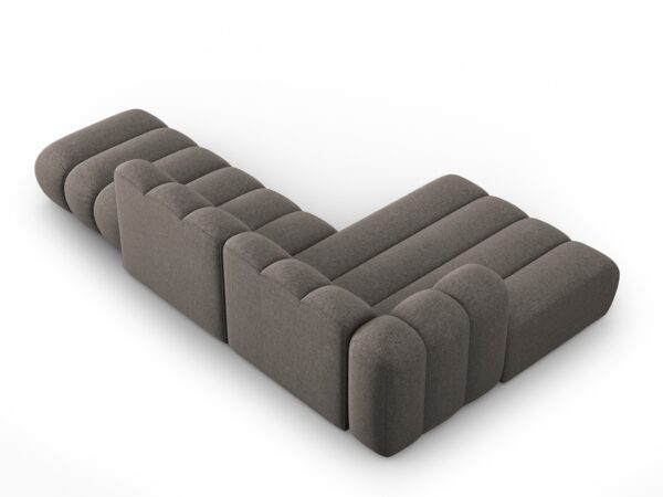 Coltar modular 3 piese grej din tesatura chenille Lupine - imagine 5