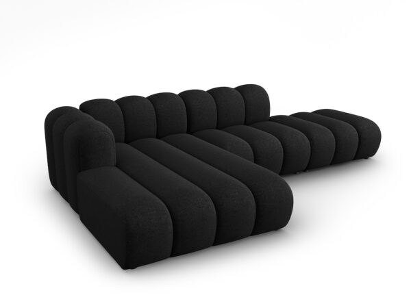 Coltar modular 3 piese negru din tesatura chenille Lupine - imagine 4