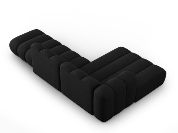 Coltar modular 3 piese negru din tesatura chenille Lupine - imagine 5