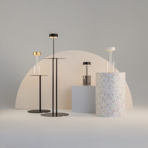 Veioza aurie cu Led din metal si sticla AI Vase - imagine 7