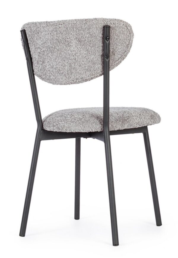 Set 2 scaune dining gri din tesatura boucle Ludmilla - imagine 6