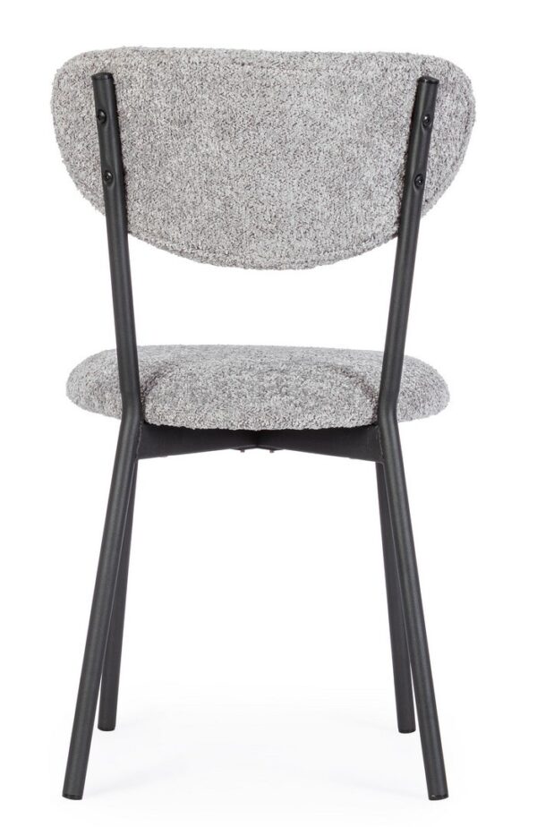 Set 2 scaune dining gri din tesatura boucle Ludmilla - imagine 5