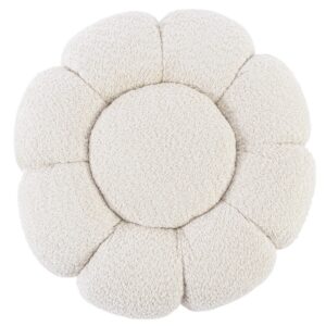 Taburet alb din tesatura boucle Florel Antique