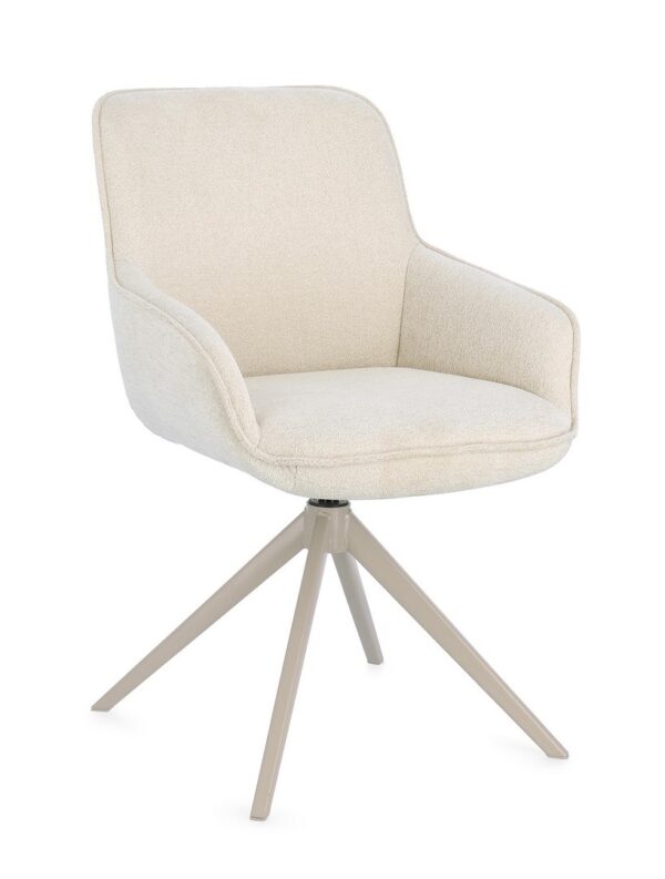 Scaun dining rotativ bej din tesatura Matilda - imagine 3