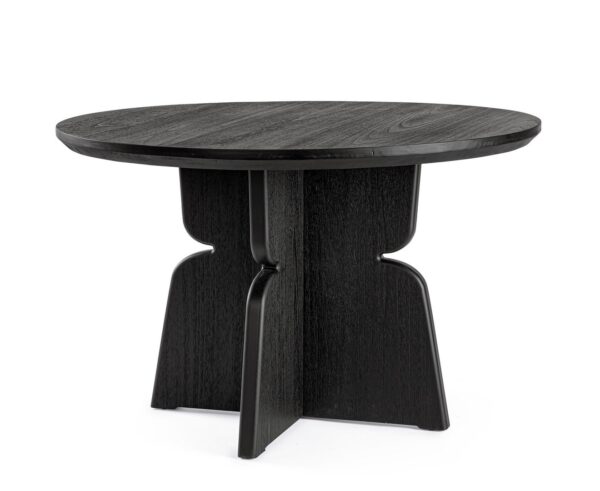 Masa dining rotunda neagra din MDF Ø120 Empire