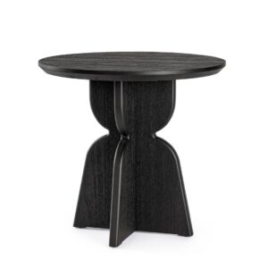 Masa dining rotunda neagra din MDF Ø80 Empire