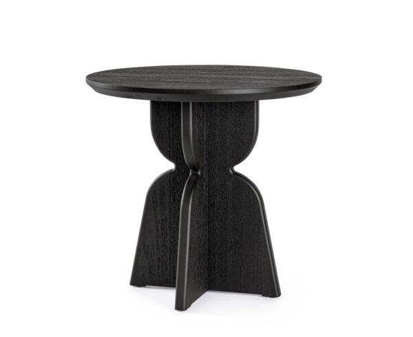 Masa dining rotunda neagra din MDF Ø80 Empire