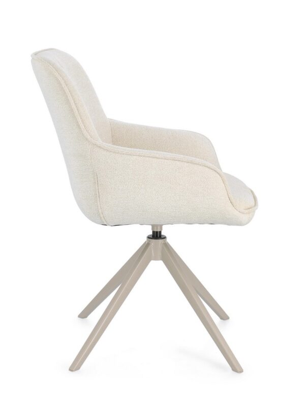 Scaun dining rotativ bej din tesatura Matilda - imagine 4