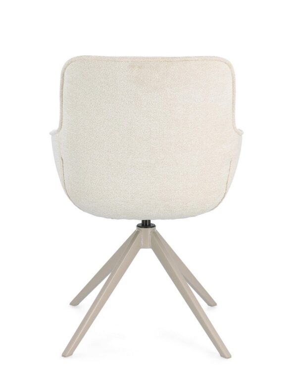 Scaun dining rotativ bej din tesatura Matilda - imagine 6