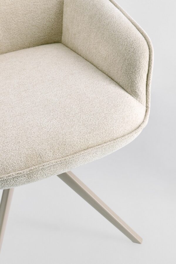 Scaun dining rotativ bej din tesatura Matilda - imagine 8