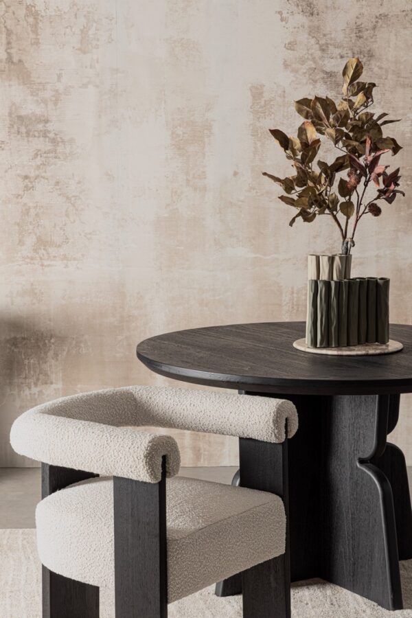 Masa dining rotunda neagra din MDF Ø120 Empire - imagine 2