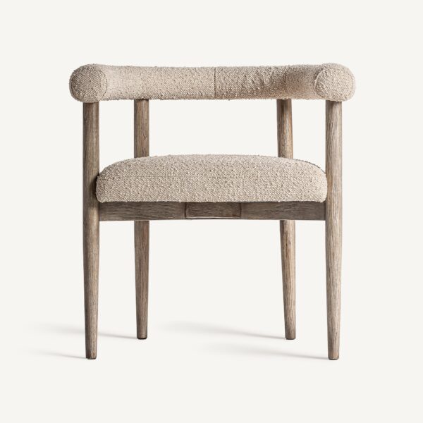 Scaun dining bej natur din lemn de frasin Bullay - imagine 3