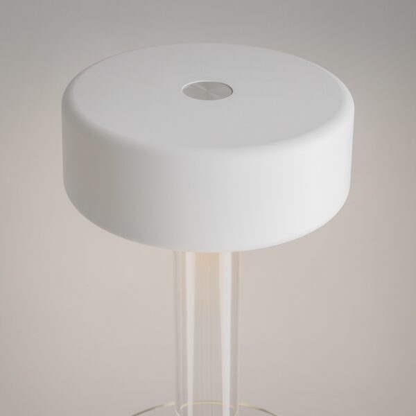 Veioza alba cu Led din metal si sticla AI Vase - imagine 5