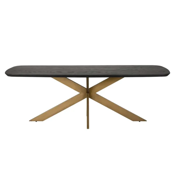 Masa dining neagra/aramie din lemn de stejar Cambon - imagine 3