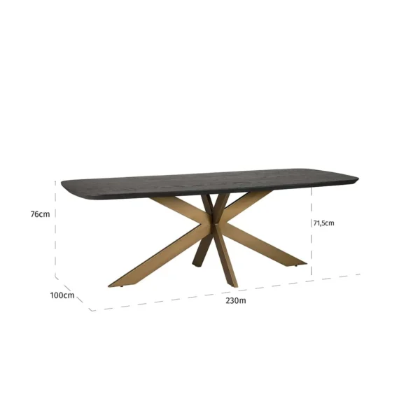 Masa dining neagra/aramie din lemn de stejar Cambon - imagine 5