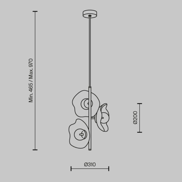 Pendul auriu cu metal si sticla 3 becuri Miracle - imagine 6
