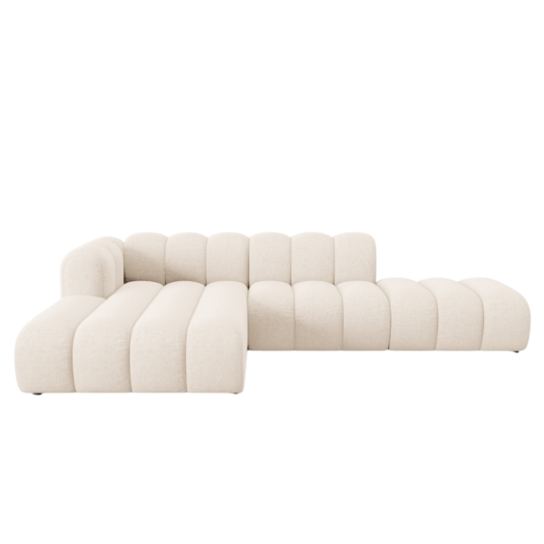 Coltar modular 3 piese bej din tesatura chenille Lupine