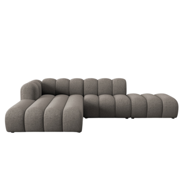 Coltar modular 3 piese grej din tesatura chenille Lupine