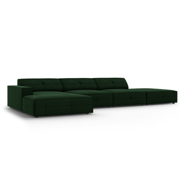 Coltar verde padure 5 locuri din catifea Oscar