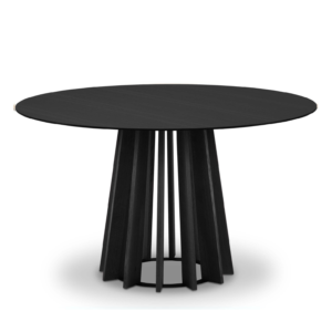 Masa dining rotunda neagra din lemn si MDF Ø145 Irene