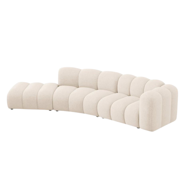 Canapea modulara bej deschis din tesatura chenille Lupine