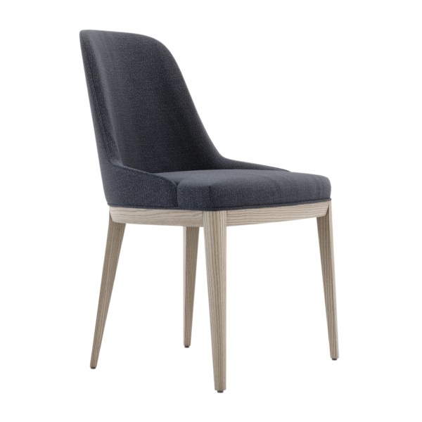 Scaun dining albastru cerneala din tesatura Anna