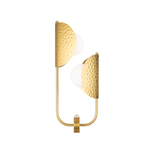 Aplica de perete aurie din metal si sticla cu 2 becuri Tropic L