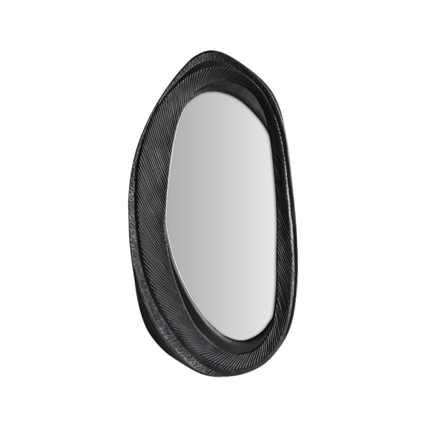 Oglinda decorativa neagra din rasina Riley