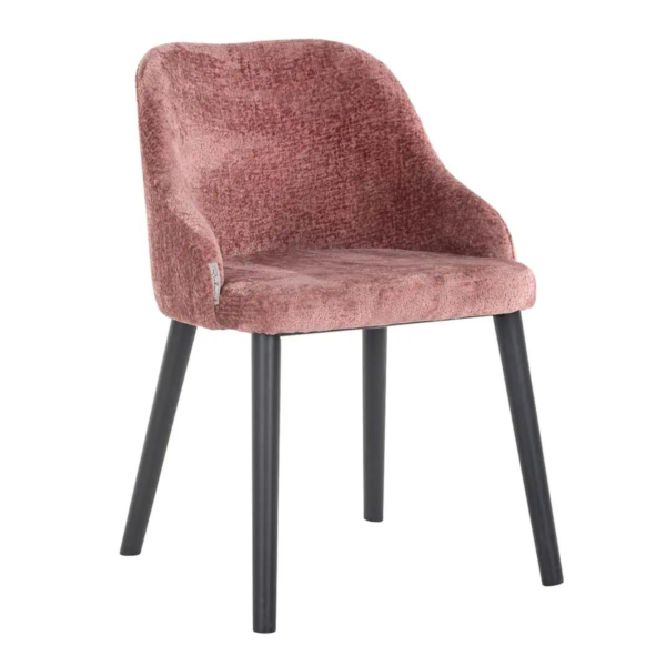 Scaun dining roz din tesatura chenille Twiggy